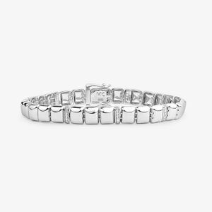 Pulseira Articulada com Safira em Prata 925 - 17,5 cm