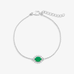 Pulseira com Ágata Verde e Topázio em Prata 925