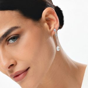 Brinco Maxi Articulado com Água Marinha e Diamantes em Ouro Branco 18k
