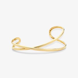 Pulseira Bracelete Cruzada em Ouro Amarelo 18k - 16 cm