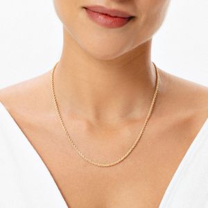 Corrente Malha Laser Torcida em Ouro Amarelo 18K - 45cm
