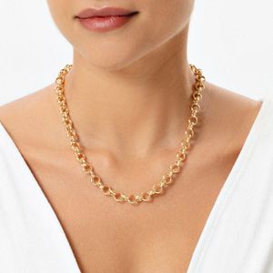 Corrente Malha Elo Português em Ouro Amarelo 18K - 45cm