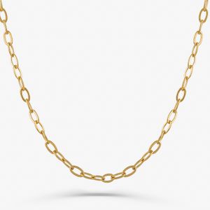 Corrente Malha Elos em Prata 925 com Banho de Ouro Amarelo 18k - 70 cm