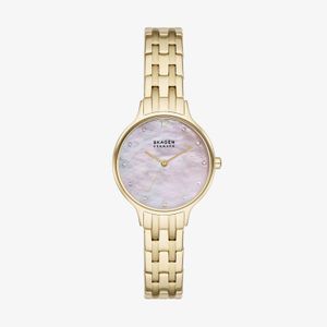 Relógio Skagen Feminino Anita Lille em Aço Dourado e Madrepérola SKW3165B1