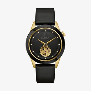 Relógio Bulova Automático Apollo Theater Masculino em Couro 98A327N