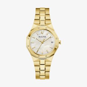 Relógio Bulova Prestige Feminino em Aço Dourado com Lente de Safira 97M119N