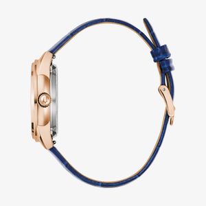 Relogio Bulova Automático Sutton Feminino em Couro Azul com Madrepérola e Lente de Safira 97L180N