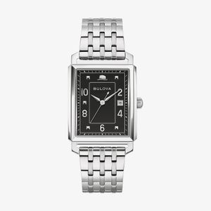 Relógio Bulova Frank Sinatra Retangular Masculino em Aço 96B461