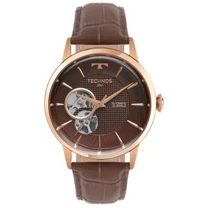 Relógio Technos Masculino Automático em Couro Marrom G3265AW/0M