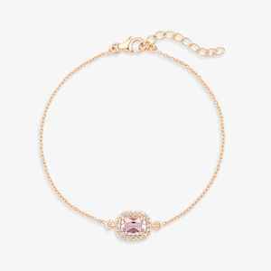 Pulseira com Ametista e Topázio em Prata 925 com Banho de Ouro Rosé 18k