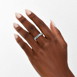 Anel Aparador com Topázio Azul em Prata 925 com Banho de Ouro Rosé 18k