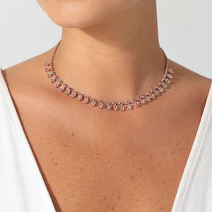 Colar com Topázio Azul e Iolita em Prata 925 com Banho de Ouro Rosé 18k