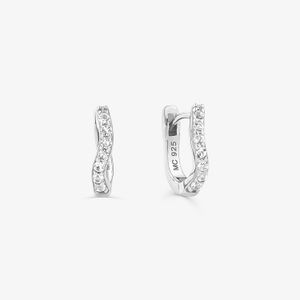 Brinco Argola Curvas com Topázio em Prata 925