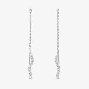 Brinco Longo Curvas com Topázio em Prata 925