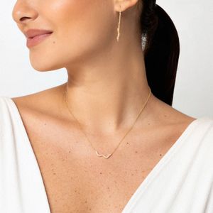 Colar Curvas com Topázio em Prata 925 com Banho de Ouro Amarelo 18k